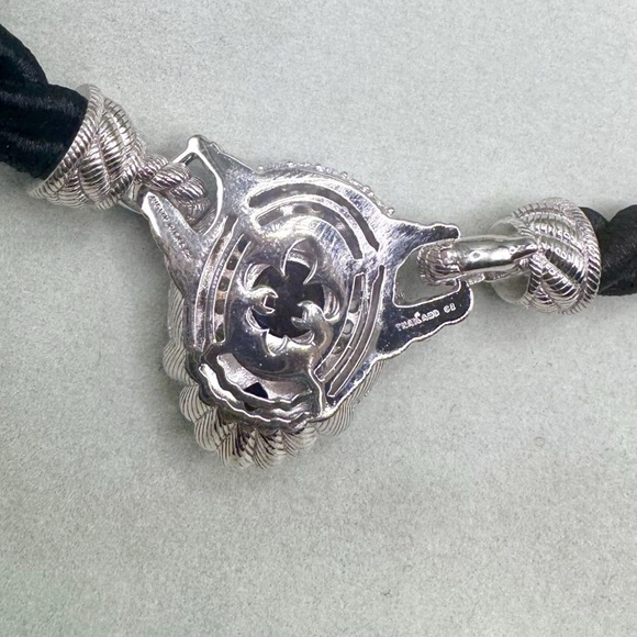 Judith Ripka Sterling Silver Black Spinel Cord Necklace W  Judith Ripka Sterling Silver Black Spinel Cord Necklace